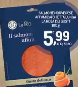 Crai Salmone norvegese affumicato fetta lunga LA ROSA DEI GUSTI offerta