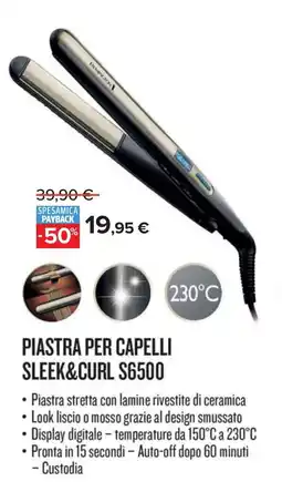 Carrefour REMINGTON PIASTRA PER CAPELLI SLEEK&CURL S6500 offerta