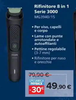 Carrefour Philips Rifinitore 8 in 1 Serie 3000 MG3940/15 offerta