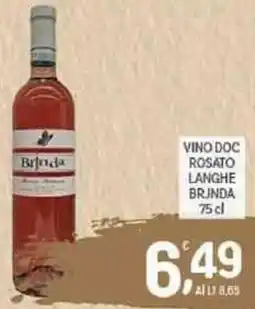 Crai Vino doc rosato langhe BRINDA offerta