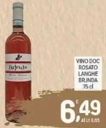 Crai Vino doc rosato langhe BRINDA offerta