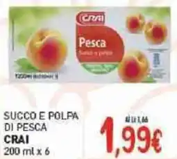 Crai Succo e polpa di pesca CRAI offerta