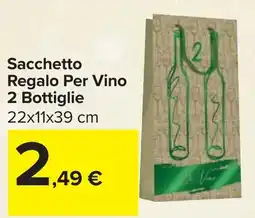 Carrefour Sacchetto Regalo Per Vino 2 Bottiglie offerta