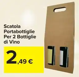Carrefour Scatola Portabottiglie Per 2 Bottiglie di Vino offerta
