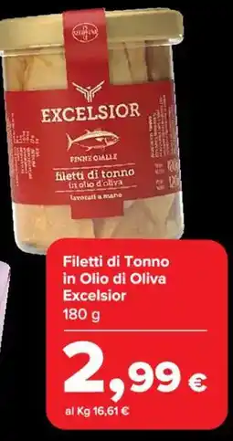 Carrefour Market Filetti di Tonno in Olio di Oliva Excelsior offerta