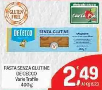 Crai Pasta senza glutine DE CECCO offerta