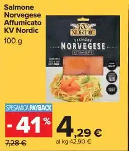 Carrefour Market Salmone Norvegese Affumicato KV Nordic offerta