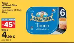 Carrefour Market Tonno all'Olio di Oliva Asdomar offerta