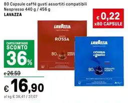 Iper La Grande 80 Capsule caffé gusti assortiti compatibili Nespresso LAVAZZA offerta