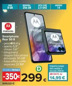 Carrefour motorola Smartphone Razr 50 8 offerta