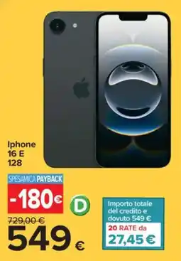 Carrefour Iphone 16E 128 offerta