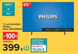 Carrefour Tv Led Ambilight Philips Mod. 65PUS8010 offerta
