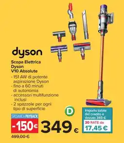 Carrefour Scopa Elettrica Dyson V10 Absolute offerta