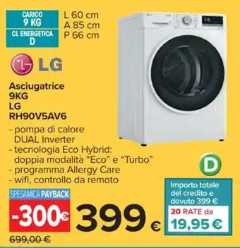 Asciugatrice 9KG LG RH90V5AV6