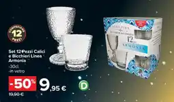 Carrefour Set 12 Pezzi Calici e Bicchieri Linea Armonia offerta
