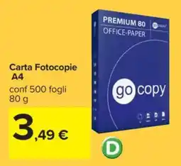 Carrefour Carta Fotocopie A4 offerta