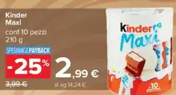 Carrefour Kinder Maxi offerta