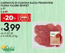 Bennet Carpaccio di fassona razza piemontese filiera valore BENNET offerta