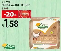 Bennet 4 uova filiera valore BENNET offerta