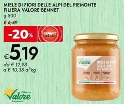 Bennet Miele di fiori delle alpi del piemonte filiera valore BENNET offerta