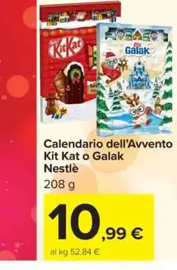 Carrefour Calendario dell’Avvento Kit Kat o Galak offerta