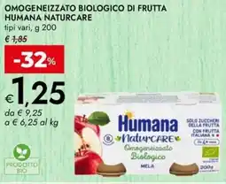 Bennet Omogeneizzato biologico di frutta HUMANA NATURCARE offerta