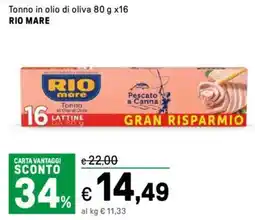 Iper La Grande Tonno in olio di oliva RIO MARE offerta