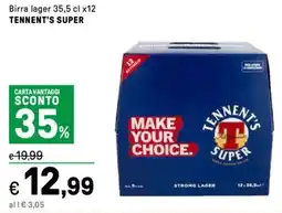 Iper La Grande Birra lager TENNENT'S SUPER offerta