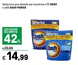 Iper La Grande Detersivo pre-dosato per lavatrice x70 DASH o x60 DASH POWER offerta