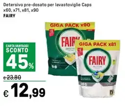 Iper La Grande Detersivo pre-dosato per lavastoviglie Caps x60, x71, x81, x90 FAIRY offerta