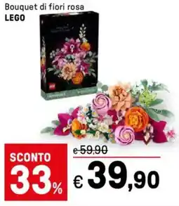 Iper La Grande Bouquet di fiori rosa LEGO offerta