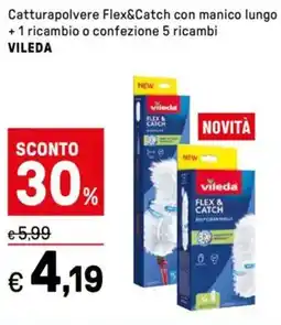 Iper La Grande Catturapolvere Flex&Catch con manico lungo +1 ricambio o confezione 5 ricambi VILEDA offerta