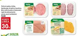 Iper La Grande Petto di pollo a fette, Hamburger di pollo e tacchino FILENI offerta