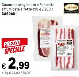 Iper La Grande Guanciale stagionato o Pancetta affumicata a fette GARDANI offerta