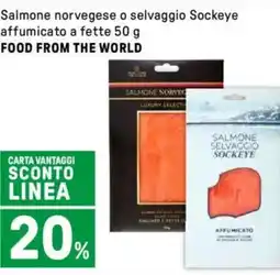 Iper La Grande Salmone norvegese o selvaggio Sockeye affumicato a fette FOOD FROM THE WORLD offerta