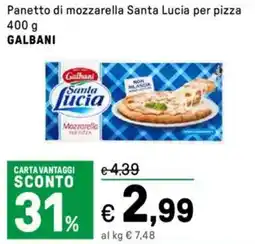 Iper La Grande Panetto di mozzarella Santa Lucia per pizza GALBANI offerta