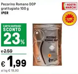 Iper La Grande Pecorino Romano DOP grattugiato IPER offerta