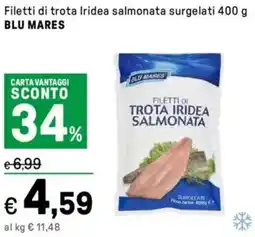 Iper La Grande Filetti di trota Iridea salmonata surgelati BLU MARES offerta