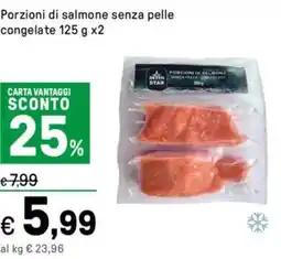 Iper La Grande Porzioni di salmone senza pelle congelate offerta