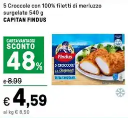 Iper La Grande 5 Croccole con 100% filetti di merluzzo surgelate CAPITAN FINDUS offerta
