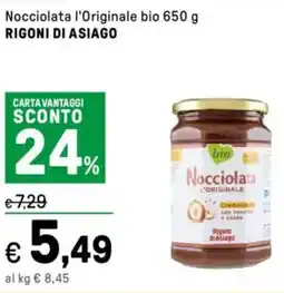 Iper La Grande Nocciolata l'Originale bio RIGONI DI ASIAGO offerta