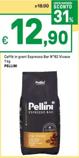 Iper La Grande Caffè in grani Espresso Bar N°82 Vivace PELLINI offerta