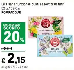 Iper La Grande Le Tisane funzionali 18 filtri POMPADOUR offerta