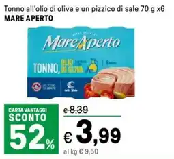 Iper La Grande Tonno all'olio di oliva e un pizzico di sale MARE APERTO offerta
