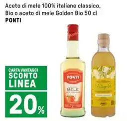 Iper La Grande Aceto di mele 100% italiane classico, Bio o aceto di mele Golden Bio PONTI offerta