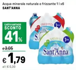 Iper La Grande Acqua minerale naturale o frizzante SANT'ANNA offerta