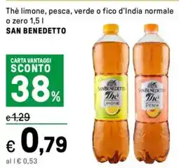 Iper La Grande Thè limone, pesca, verde o fico d'India normale o zero SAN BENEDETTO offerta