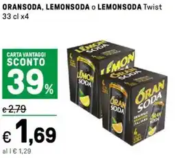 Iper La Grande ORANSODA, LEMONSODA LEMONSODA Twist offerta