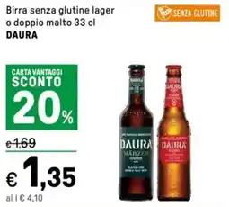 Iper La Grande Birra senza glutine lager o doppio malto DAURA offerta