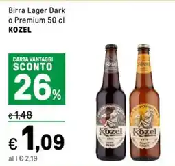 Iper La Grande Birra Lager Dark o Premium KOZEL offerta